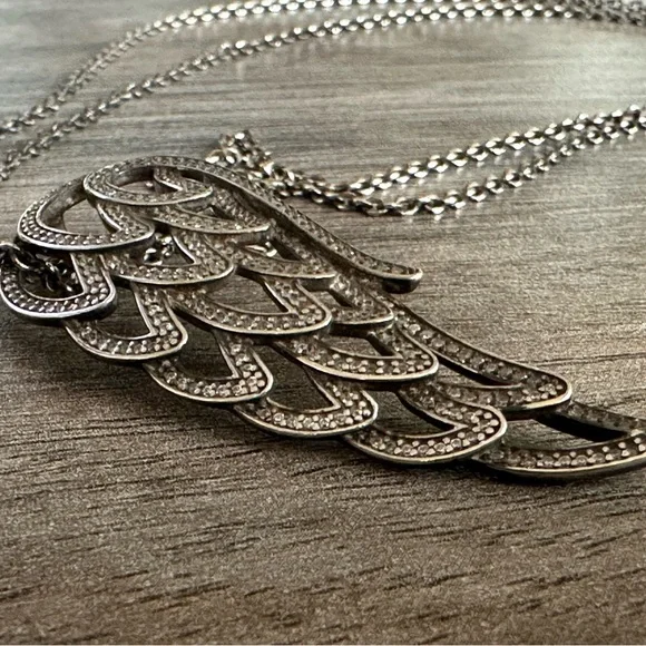 Pandora Elegant Silver Chain Necklace with Angel Wing .925 + 2 more items - Picture 1 of 12